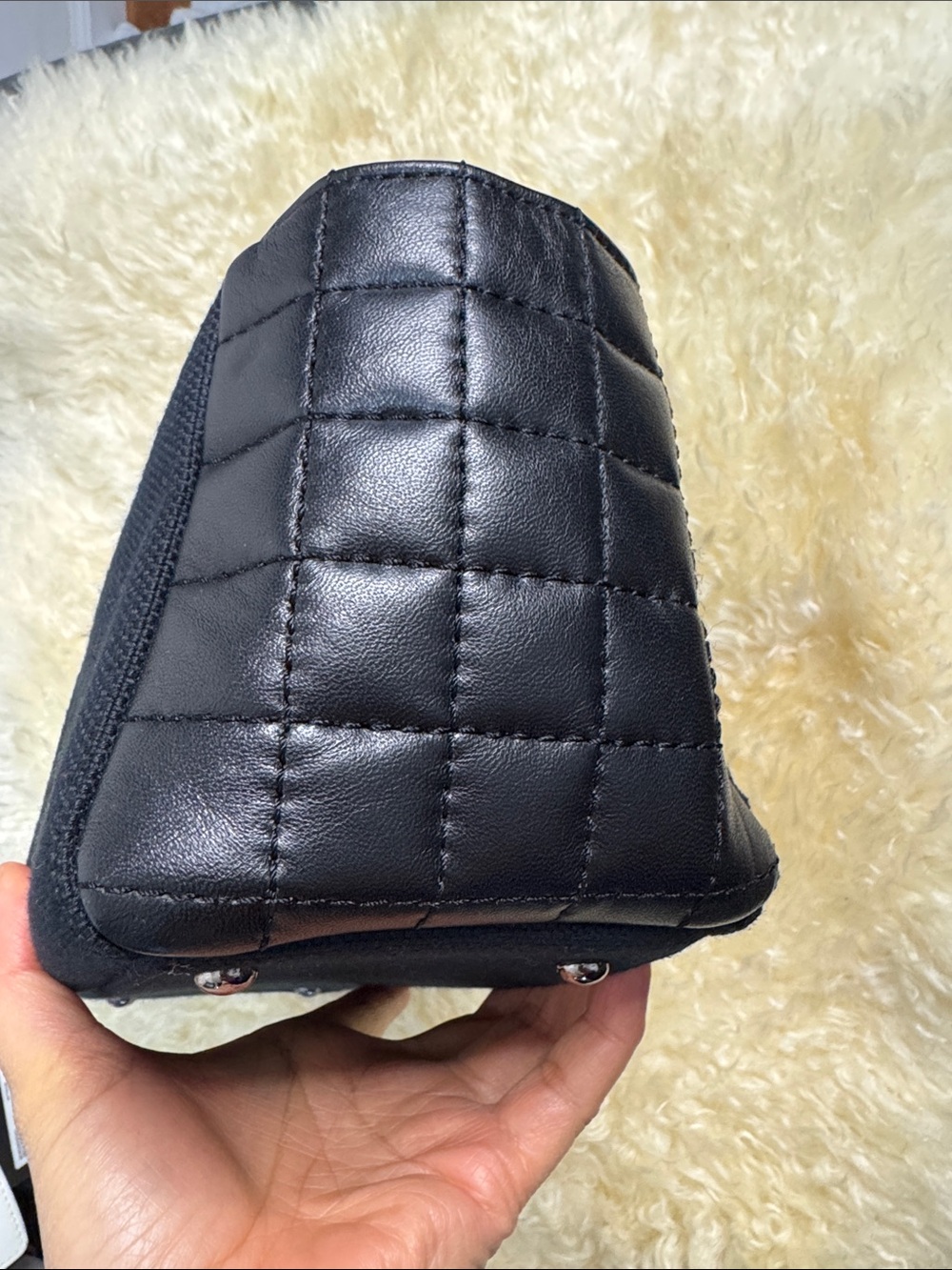 CHANEL Black Quilted Canvas and Leather Chain-Handle Shoulder Bag - Picture 2 of 12
